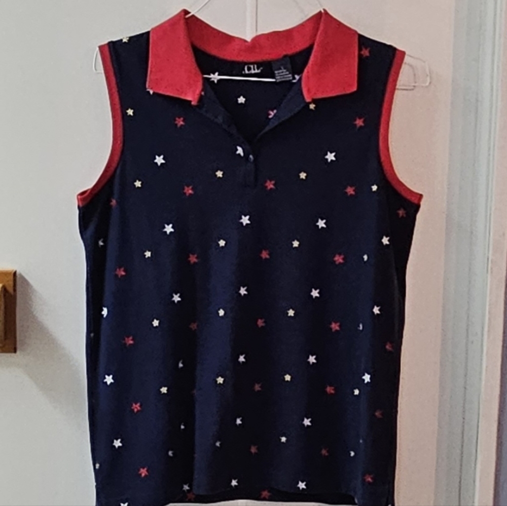 Patriotic Henley top shirt RWB